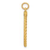 14k Plain .013 Gauge Circular Engravable Disc with Rope Charm